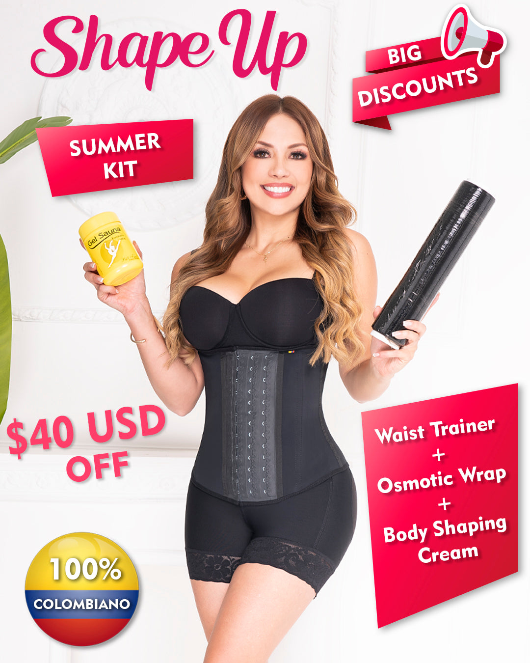 Latex Neoprene Waistband + osmotic wrap + reductive cream