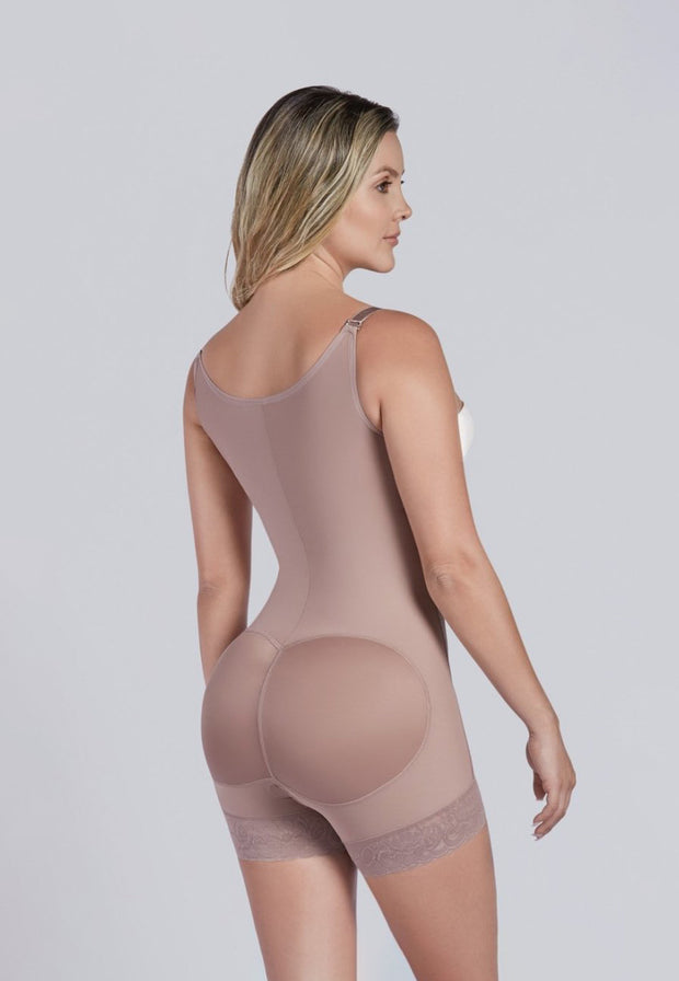 Shapeupstores High Compression Girdle Mid Thigh With Bra - Hooks
